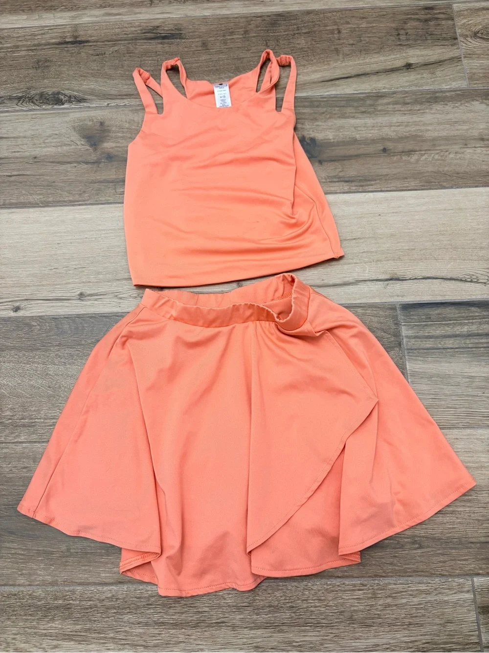 Yogalicious Orange Girls Matching Set - Crop Top & Skirt